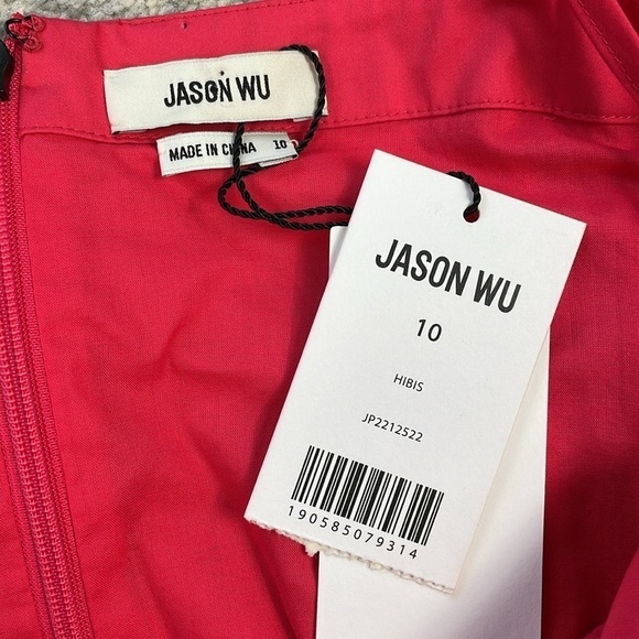 NWT Jason Wu Hibiscus Pink Iris Poplin Bubble Mini Dress Sz 10 - Picture 14 of 16